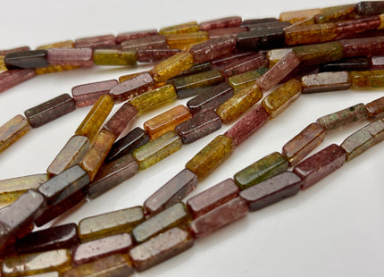 4-5x13 mm Cuboid Tube Shape Multi Color Quartz Gemstone Beads Green Yellow Strawberry Pink Quartz Beads Loose Beads 15.5 Inches Strand #3824