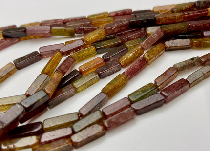 4-5x13 mm Cuboid Tube Shape Multi Color Quartz Gemstone Beads Green Yellow Strawberry Pink Quartz Beads Loose Beads 15.5 Inches Strand #3824