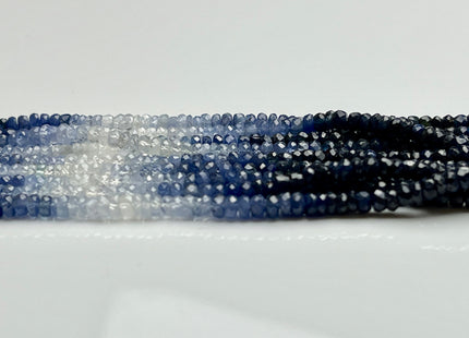 3.5-4mm AAA Natural Shaded Sapphire Gemstone Beads Faceted Rondelle Shape Genuine Gemmy Blue Sapphire Tiny Beads 8 Or 16 Inches Strand #3839
