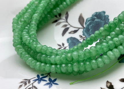 BEST DEAL 4x6 mm Faceted Rondelle Aventurine Green Color Agate Gemstone Beads Genuine Agate Gemstone Loose Beads 15 Inches Strand #3834