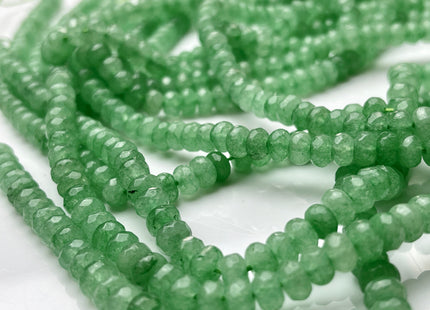 BEST DEAL 4x6 mm Faceted Rondelle Aventurine Green Color Agate Gemstone Beads Genuine Agate Gemstone Loose Beads 15 Inches Strand #3834