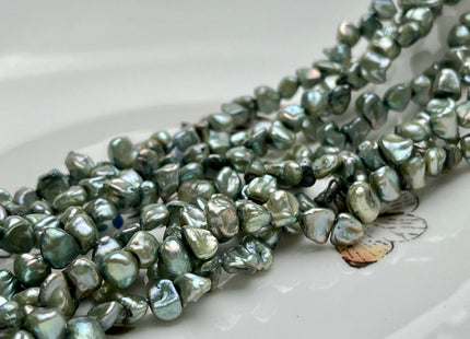 4-5x6-7mm Sage Green Color Keshi Freshwater Pearl Beads Top Drilled Keshi Pearls Genuine Freshwater Tiny Keshi Pearls #P1851