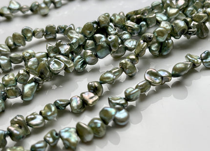 4-5x6-7mm Sage Green Color Keshi Freshwater Pearl Beads Top Drilled Keshi Pearls Genuine Freshwater Tiny Keshi Pearls #P1851