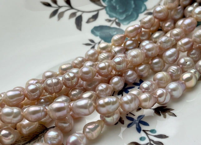 7x8-9 mm Natural Pink Baroque Freshwater Pearl Beads Genuine Soft Pink Color Baroque Freshwater Pearls 46-47 Pieces #P1853