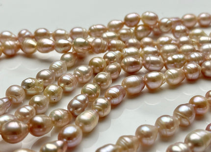 7x8-9 mm Natural Pink Baroque Freshwater Pearl Beads Genuine Soft Pink Color Baroque Freshwater Pearls 46-47 Pieces #P1853