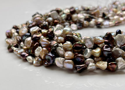 7x9 mm AAA Natural Seaweed Pink Gray Brown Color Keshi Nugget Freshwater Pearl Beads Genuine Keshi Nugget Freshwater Pearls #P1850