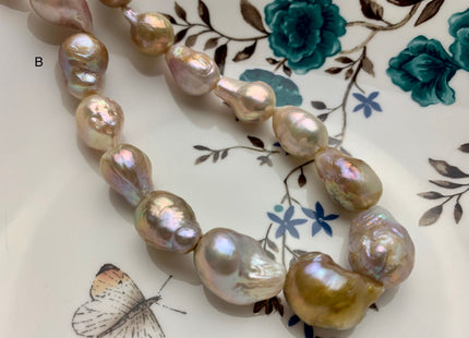 13x18-15x23 mm AAA Rare Natural Iridescent Vintage Pink Baroque Freshwater Pearl Beads Genuine Limited Edition Baroque Pearl Beads #1375
