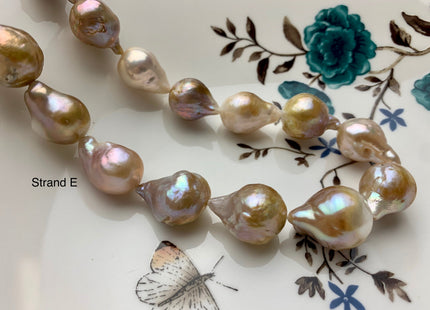 13x18-15x23 mm AAA Rare Natural Iridescent Vintage Pink Baroque Freshwater Pearl Beads Genuine Limited Edition Baroque Pearl Beads #1375