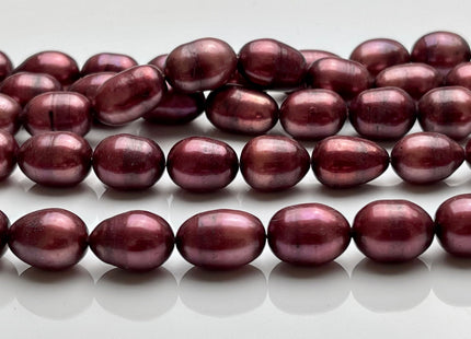 10x12 mm B Grade Cranberry Color Freshwater Pearls Long Rice/Oval Shape Pearl Beads Genuine Freshwater Pearls #1177