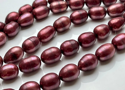 10x12 mm B Grade Cranberry Color Freshwater Pearls Long Rice/Oval Shape Pearl Beads Genuine Freshwater Pearls #1177