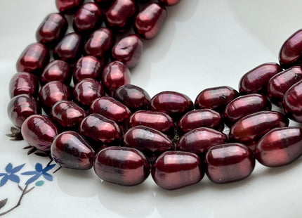10x12-15 mm Burgundy B Grade Freshwater Oval Rice Pearls, Genuine Burgundy Oval/Rice Freshwater Pearls #1303