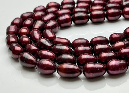10x12-15 mm Burgundy B Grade Freshwater Oval Rice Pearls, Genuine Burgundy Oval/Rice Freshwater Pearls #1303