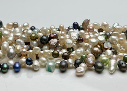 4-6x6-10 mm Top Drilled Irregular Rice Freshwater Pearl Genuine Mixed white Green Peacock Gray Freshwater Dancing Pearls #457