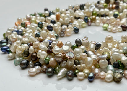 4-6x6-10 mm Top Drilled Irregular Rice Freshwater Pearl Genuine Mixed white Green Peacock Gray Freshwater Dancing Pearls #457