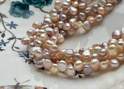 7-8 mm AA Natural Pink Color Top Drilled Freshwater Nugget Pearls, Genuine Natural Color Nugget Pearls #1315