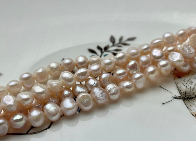 5-8 mm Natural Pink Nugget Freshwater Pearl Beads Genuine Pink Freshwater Pearls Natural Pink Color Nugget Pearls #1455