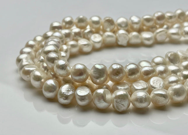 11-12 mm AA Natural White Freshwater Nugget Pearls, Genuine Natural White Irregular Shape Freshwater Pearls #1285