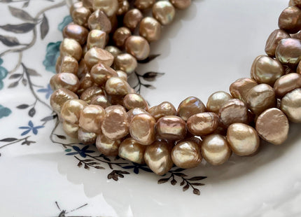 10-11 mm AA Taupe Champagne Freshwater Pearl Nugget Beads, Cultured Pearl Beads, Genuine Freshwater Nugget Pearl Beads #1205