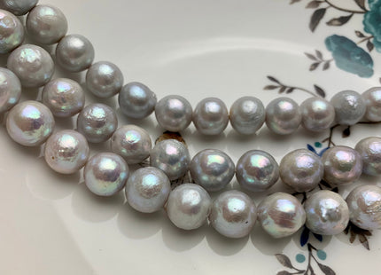 10-13 mm Silver Gray Baroque Freshwater Pearl Beads Cultured Baroque Edison Pearls Silver Gray Color Edison Pearls #310