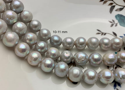 10-13 mm Silver Gray Baroque Freshwater Pearl Beads Cultured Baroque Edison Pearls Silver Gray Color Edison Pearls #310