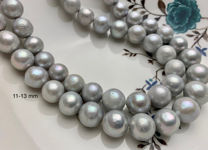 10-13 mm Silver Gray Baroque Freshwater Pearl Beads Cultured Baroque Edison Pearls Silver Gray Color Edison Pearls #310