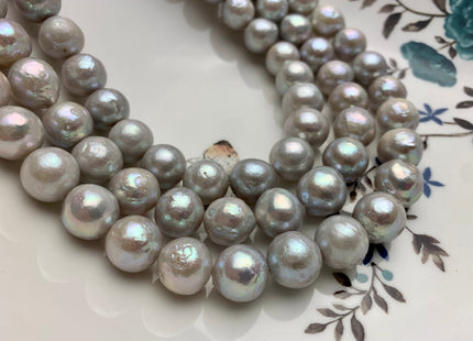 10-13 mm Silver Gray Baroque Freshwater Pearl Beads Cultured Baroque Edison Pearls Silver Gray Color Edison Pearls #310