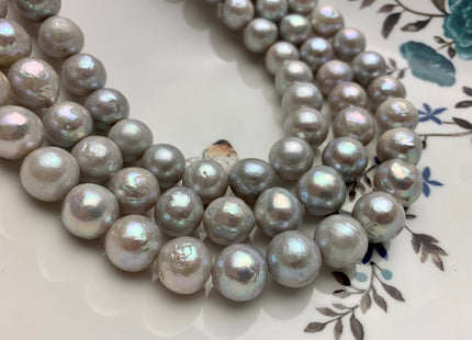 10-13 mm Silver Gray Baroque Freshwater Pearl Beads Cultured Baroque Edison Pearls Silver Gray Color Edison Pearls #310