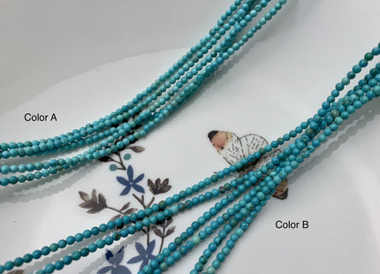2mm Smooth Round Tiny Howlite Turquoise Color Beads Smooth Howlite Gemstone Beads #496