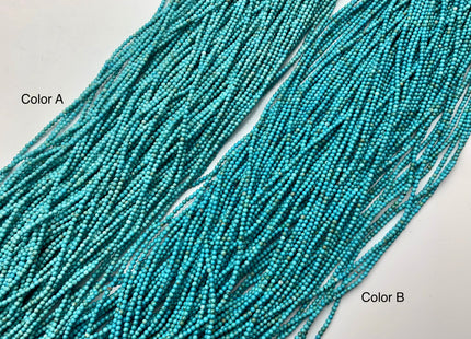 2mm Smooth Round Tiny Howlite Turquoise Color Beads Smooth Howlite Gemstone Beads #496