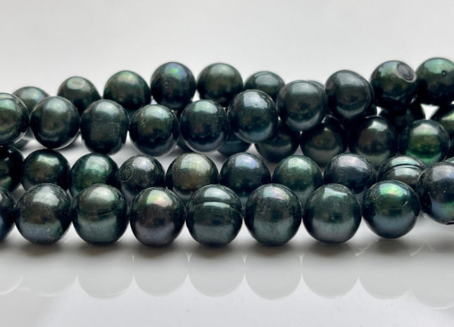 11-12 mm B Grade Sacramento Blue Green Mixed Freshwater Potato Pearls Genuine High Luster Sacramento Freshwater Potato Pearls #1274