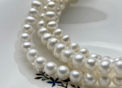 9mm Natural White Potato Freshwater Pearl, Genuine Natural Pearl Beads Natural White Freshwater Pearl Beads #589