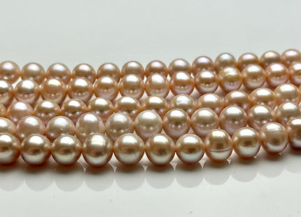 9-10 mm AAA Natural Pink OR Mauve Pink Colored Semi Round Freshwater Pearl Beads, Semi Round Freshwater Pearls #1249