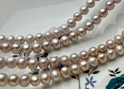 9-10 mm AAA Natural Pink OR Mauve Pink Colored Semi Round Freshwater Pearl Beads, Semi Round Freshwater Pearls #1249