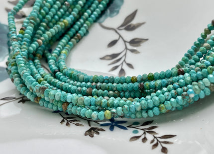 2x3 mm Faceted Rondelle Turquoise Beads 15 Inches Strand #3841