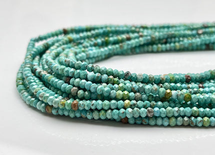 2x3 mm Faceted Rondelle Turquoise Beads 15 Inches Strand #3841