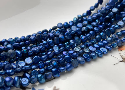 5 mm Royal Blue Color Potato Nugget Freshwater Pearl Beads Genuine Freshwater Pearls Tiny Blue Nugget Seed Pearl Beads  #P1865