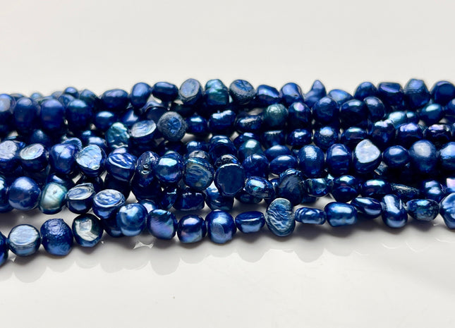 5 mm Royal Blue Color Potato Nugget Freshwater Pearl Beads Genuine Freshwater Pearls Tiny Blue Nugget Seed Pearl Beads #P1865