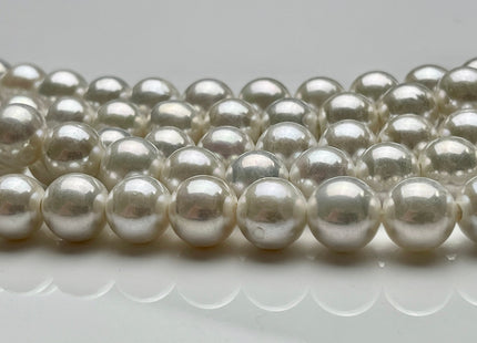 9.5-11.5 mm AAA Natural White Half Strand Large Hole Freshwater Edison Pearl Beads Hole Size 2.2 mm Genuine Extra Shiny Round Pearl #P1870