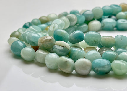 10-11x11-13mm Natural Brown And Blue Color Amazonite Gemstone Irregular Nugget Beads Genuine Amazonite Irregular Nugget Gemstone Beads #3849