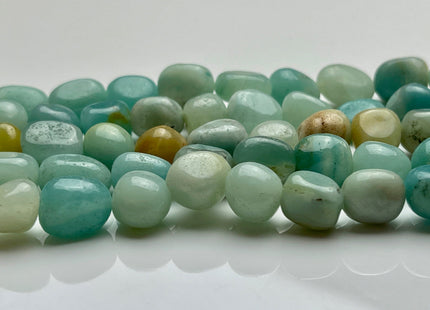 10-11x11-13mm Natural Brown And Blue Color Amazonite Gemstone Irregular Nugget Beads Genuine Amazonite Irregular Nugget Gemstone Beads #3849