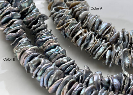 14-16 mm AAA Very Rare Silver Gray Color Keshi Freshwater Pearl Beads Center Drilled Cornflake Shape Keshi Chip Petal Pearls #P1873