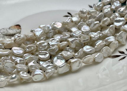 7-8x8-9 mm AAA High Luster Natural White Keshi Freshwater Pearls Genuine High Luster Natural White Color Keshi Pearl Beads #P1860