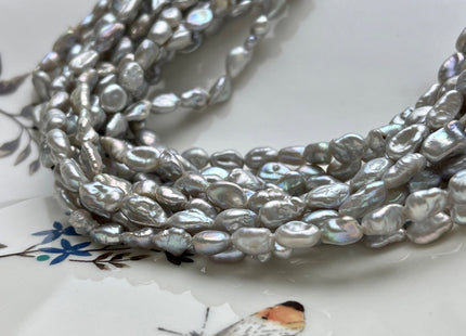 5-6x7-9 mm AAA Gray Color Keshi Nugget Freshwater Pearl Beads Very Rare Genuine Freshwater High Luster Tiny Keshi Rice Nugget Pearls #P1898