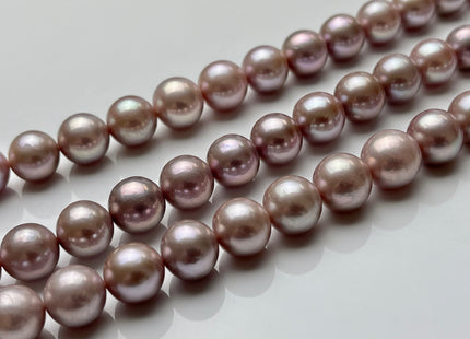 10-11.5mm AAAAA Very Rare Natural Dark Mauve Pink Freshwater Round Edison Pearl Bead High Luster Genuine Purple Edison Pearl 38 Beads #P1892