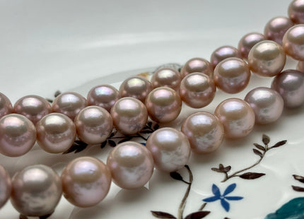 10-11.5mm AAAAA Very Rare Natural Mauve Pink Freshwater Round Edison Pearl Bead High Luster Genuine Purple Edison Pearl 38 Beads #P1893