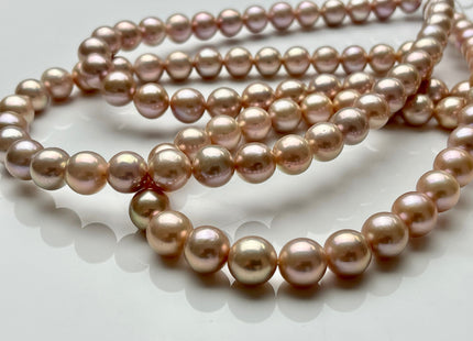 10-11.5mm AAAAA Very Rare Natural Pink With Gold Sheen Freshwater Round Edison Pearl Bead High Luster Genuine Edison Pearl 38 Beads #P1894