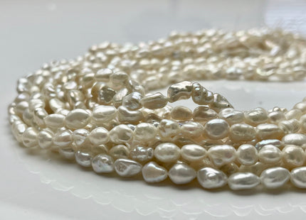 5-6x7-8 mm AAA Natural White Keshi Freshwater Pearls Beads Genuine High Luster Rice Nugget Shape Small Keshi Freshwater Pearl #P1895