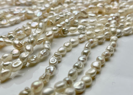 5-6x7-8 mm AAA Natural White Keshi Freshwater Pearls Beads Genuine High Luster Rice Nugget Shape Small Keshi Freshwater Pearl #P1895