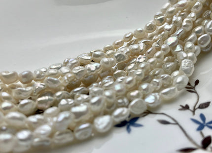 5-6x7-8 mm AAA Natural White Keshi Freshwater Pearls Beads Genuine High Luster Rice Nugget Shape Small Keshi Freshwater Pearl #P1895