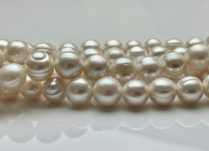 12-13 mm Half Strand Natural White Potato Large Hole Freshwater Pearl Beads Hole size 2.2 mm Genuine White Potato Pearls 17 Beads #P1897